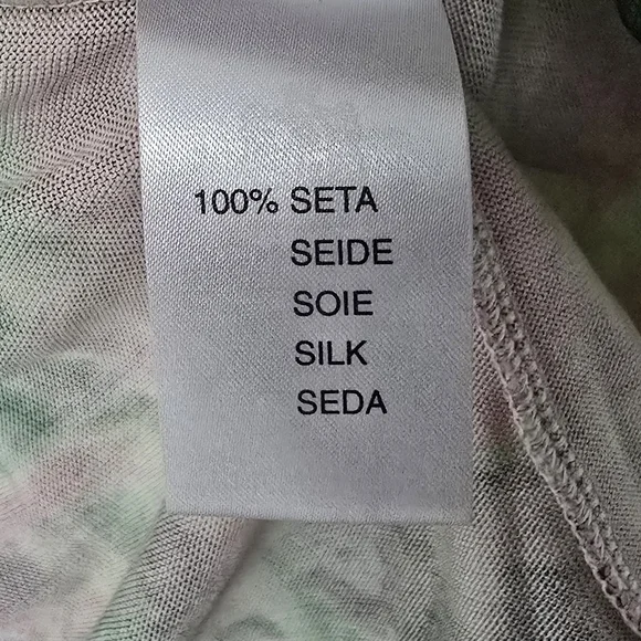 Blumarine Italy Silk Knit Half Sleeve Vibrant Rose Floral Peasant Blouse - Picture 10 of 12